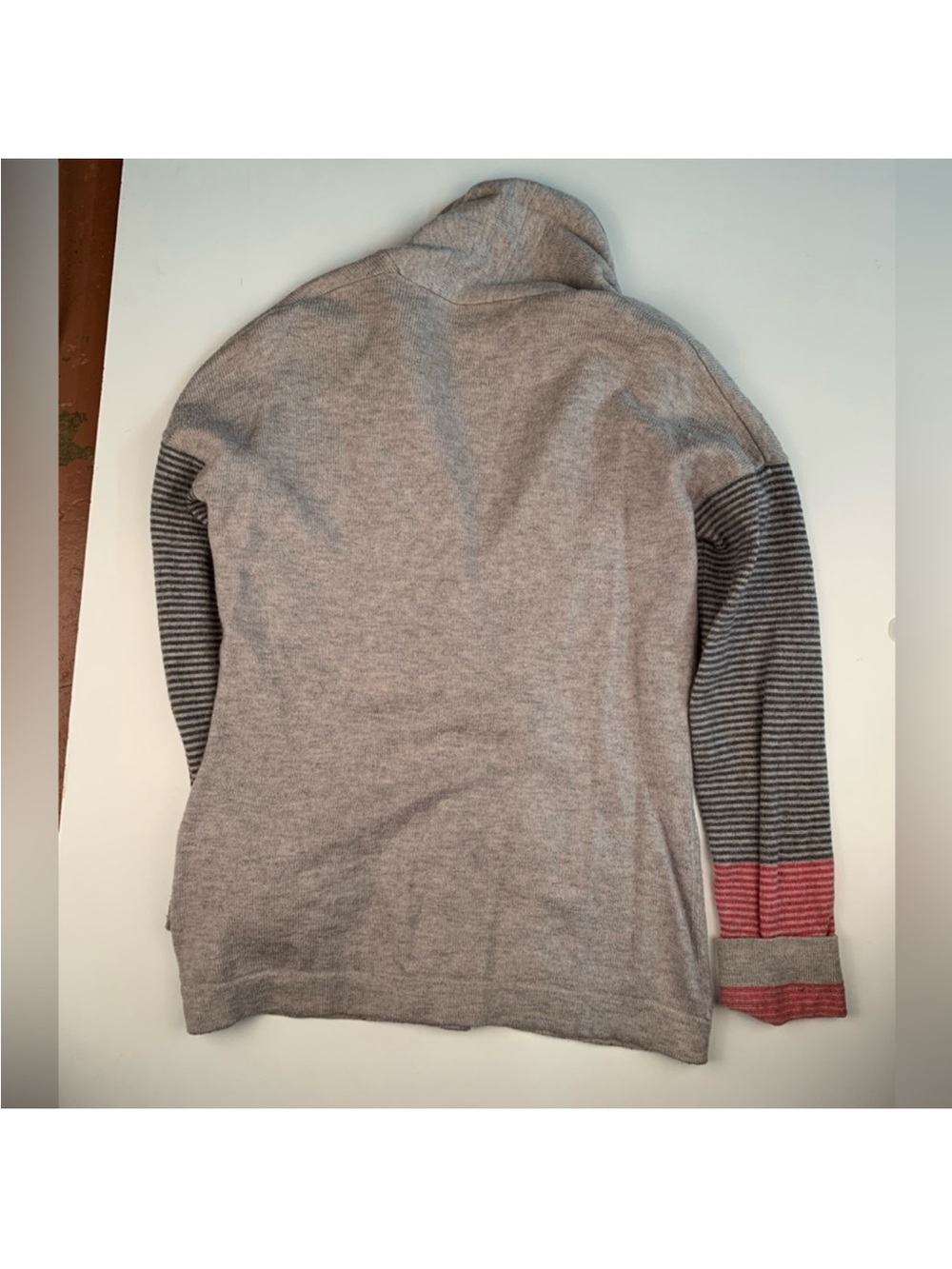 Patagonia Gray Cardigan with Pink and Black Stripe Accents - Picture 2 of 4